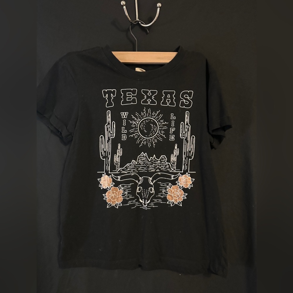 Vibe’N black Texas tee size Small ID 1017